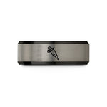 tungsten wedding band design – black & grey tungsten fuel injector wedding band