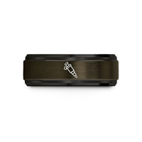 couples anniversary present ideas – gunmetal & black tungsten fuel injector wedding band