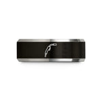 custom band wedding present – black & grey tungsten mig torch wedding band