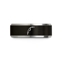 custom band wedding present – black & grey tungsten mig torch wedding band