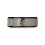 custom band wedding present – black & grey tungsten mig torch wedding band