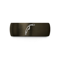 engraved rings for her – gunmetal & black tungsten mig torch wedding band