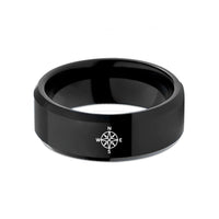 unique presents for him – black tungsten cardinal compass wedding band