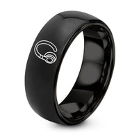 10 Year Wedding Gift Anniversaries for Him – black tungsten over ear headphones ring