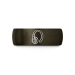 custom rings for him – gunmetal & black tungsten over ear headphones wedding band