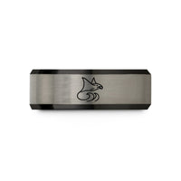 best wife present ideas – black & blue & grey tungsten manta ray surf wedding band