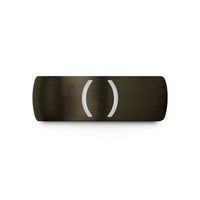 tungsten rings for couples – gunmetal & black tungsten parentheses () wedding band
