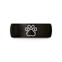 personalized presents for couples – black & rose gold tungsten bunny paw prints wedding band