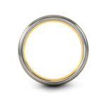 couple anniversary present ideas – pineapple engraving on gold & silver tungsten wedding band