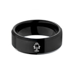 tungsten carbide ring men – black tungsten barber chair wedding band