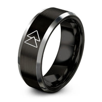 rings for couple love – black & grey tungsten fast forward ring