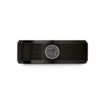 engraved rings for men – black tungsten map lines wedding band