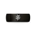 special keepsake for her – black & rose gold tungsten bitter herbs sprig wedding band