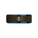 unique presents for her – gunmetal & blue tungsten plasmid dna circle wedding band
