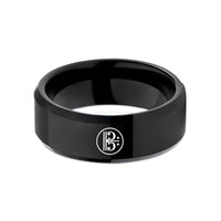 personalized presents for kids – black tungsten tenor clef circle wedding band