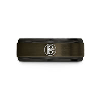 personalized presents for kids – gunmetal & black tungsten tenor clef circle wedding band