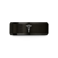 personalized jewelry for her – black tungsten jackhammer wedding band