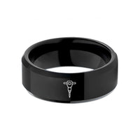 tungsten rings for women – black tungsten jackhammer wedding band