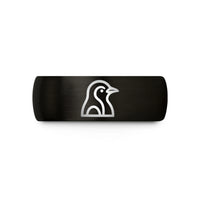 rings for special occasions – black & gold tungsten penguin wedding band