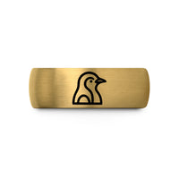 tungsten rings for couples – black & gold tungsten penguin wedding band
