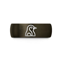 unique anniversary present ideas – gunmetal & gold tungsten penguin wedding band