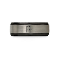 special occasion presents women – black & blue & gray tungsten red flag wedding band