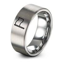 unique presents for her – grey tungsten red flag ring