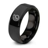 engraved rings for women – black tungsten salamander tail ring