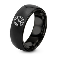 12th Gift Anniversaries for Him – black tungsten altimeter dial ring