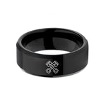 tungsten bands for men – black tungsten crossed pistons wedding band
