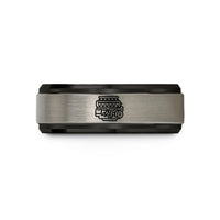tungsten rings for men – black & silver tungsten inline six engine wedding band