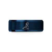 tungsten wedding bands men – blue tungsten spine corrector wedding band