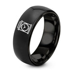 12th Gift Anniversaries for Him – black tungsten station clock ring