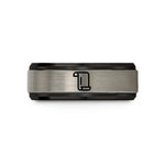 anniversary present ideas couples – black & gray tungsten page scroll wedding band