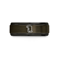 tungsten bands for men – gunmetal & black tungsten page scroll wedding band