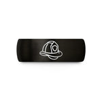 personalized presents for him – black & gold tungsten fire helmet wedding band