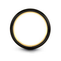 unique anniversary presents him – fire helmet engraving on black & gold tungsten wedding band