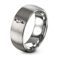 15th Gift Anniversaries for Him – silver tungsten separatory funnel ring