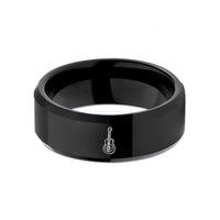 unique presents for her – black tungsten resonator guitar wedding band