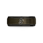 birthday ideas for girls – gunmetal & black tungsten snake forked tongue wedding band