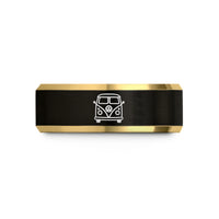 cool present ideas girls – black & gold tungsten vw bus wedding band