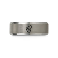 unique presents for teens – black & silver tungsten wolf howling wedding band