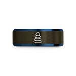personalized anniversary present ideas – gunmetal & blue tungsten cairn stack wedding band