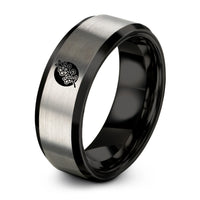 personalized anniversary present ideas – black & gray tungsten japan flag ring