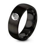 17th Wedding Gift Anniversaries – black tungsten japan flag ring
