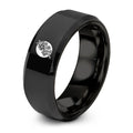 Japan Flag – Tungsten Wedding Band, 8 mm, Black Comfort-Fit Unisex