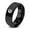 Japan Flag – Tungsten Wedding Band, 8 mm, Black Comfort-Fit Unisex