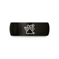 personalized rings for couples – black & rose gold tungsten paw stars wedding band