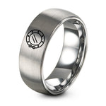 17th Wedding Gift Anniversaries – silver tungsten portholes ring