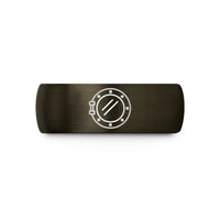 men and women rings – gunmetal & black tungsten portholes wedding band